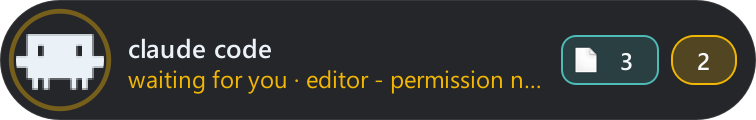 The widget gives priority to a session waiting for permission